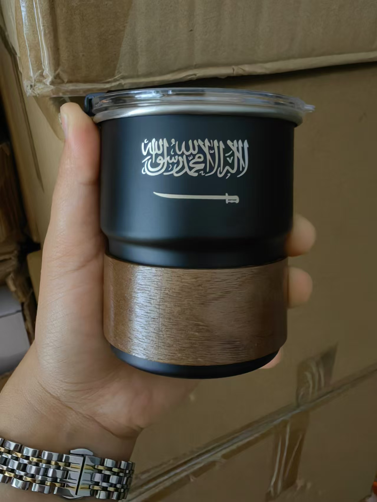 Outdoor Coffee Equipment - Taza de acero inoxidable con logotipo