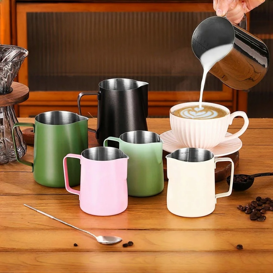 Jarra para espumar leche y caf - Milk Steaming Pitcher reseña y precio