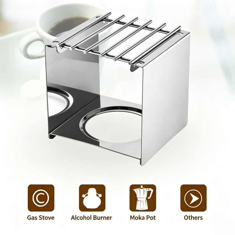 Soporte Cuadrado de Acero Inox - Outdoor Coffee Equipment reseña y precio